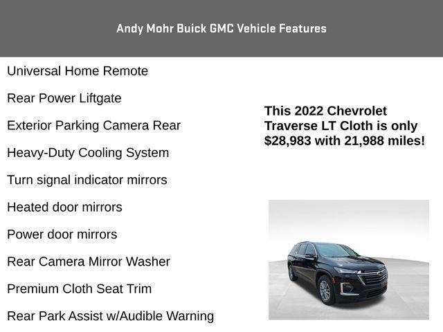 used 2022 Chevrolet Traverse car, priced at $28,983