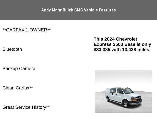 used 2024 Chevrolet Express 2500 car, priced at $33,385