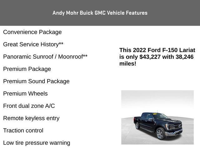 used 2022 Ford F-150 car, priced at $43,227