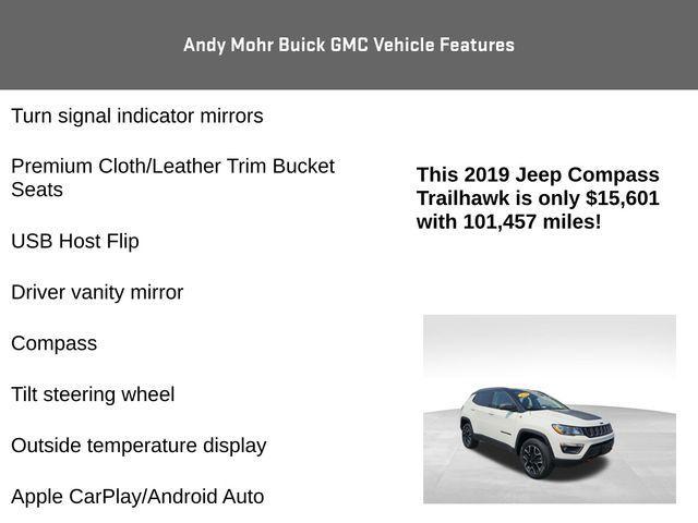used 2019 Jeep Compass car, priced at $15,601