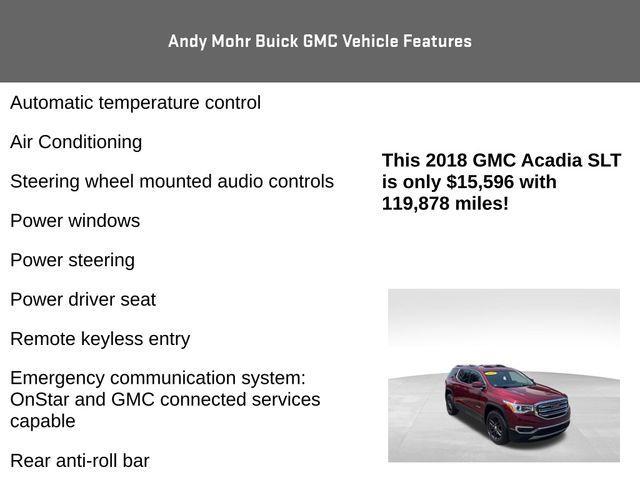 used 2018 GMC Acadia car, priced at $15,596