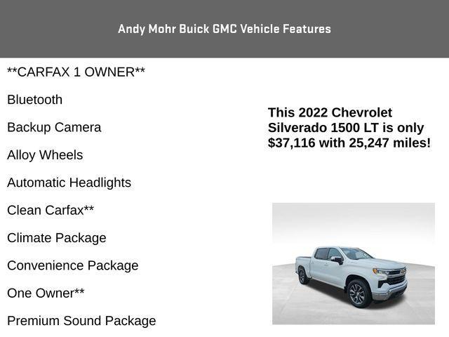 used 2022 Chevrolet Silverado 1500 car, priced at $37,116