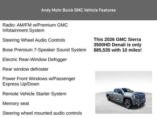 new 2026 GMC Sierra 3500 car, priced at $85,535