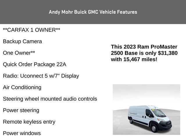 used 2023 Ram ProMaster 2500 car, priced at $31,380