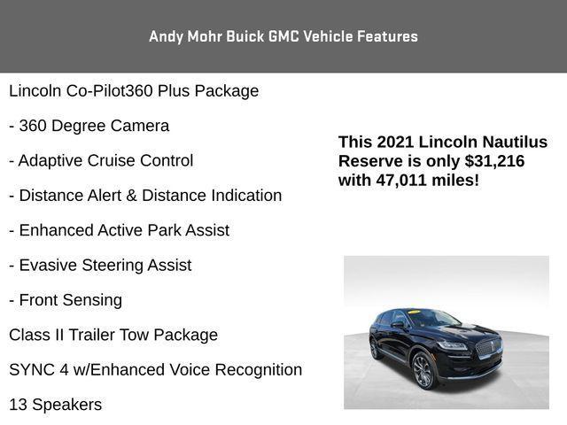used 2021 Lincoln Nautilus car, priced at $31,216