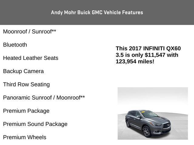 used 2017 INFINITI QX60 car, priced at $12,400