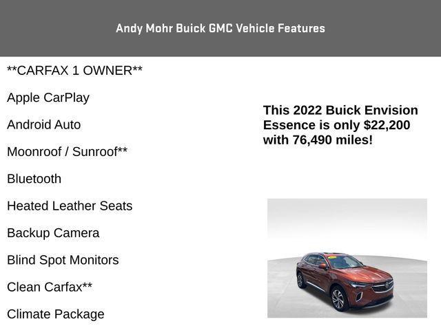 used 2022 Buick Envision car, priced at $22,200