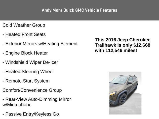 used 2016 Jeep Cherokee car, priced at $12,500