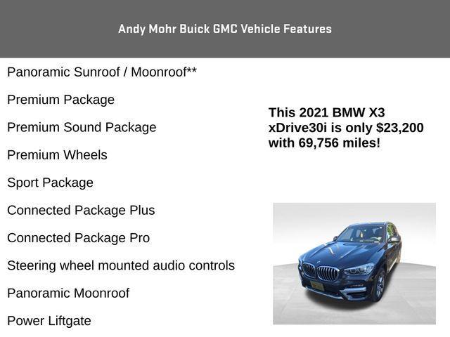 used 2021 BMW X3 car, priced at $21,850