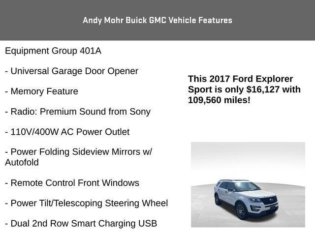 used 2017 Ford Explorer car, priced at $16,127
