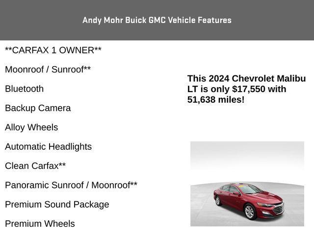 used 2024 Chevrolet Malibu car, priced at $17,550