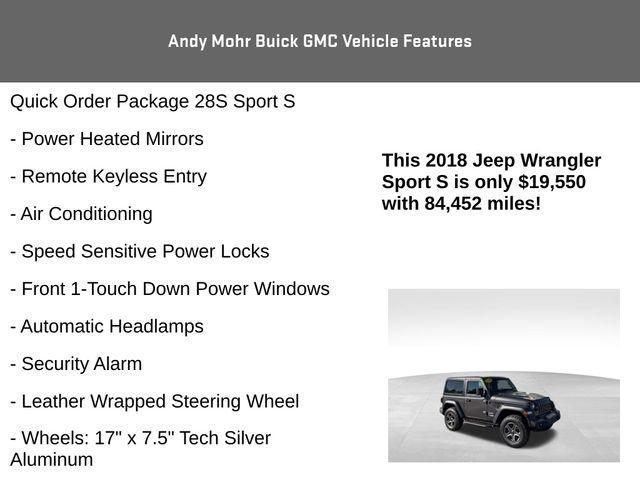 used 2018 Jeep Wrangler car, priced at $18,200