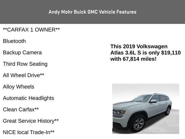 used 2019 Volkswagen Atlas car, priced at $19,110