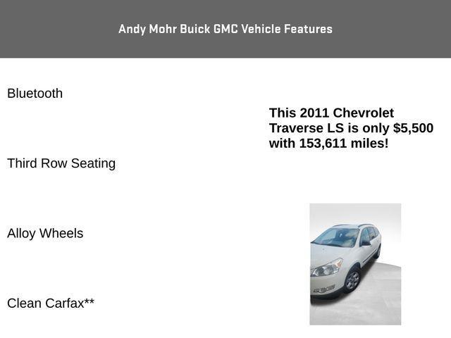 used 2011 Chevrolet Traverse car, priced at $5,500