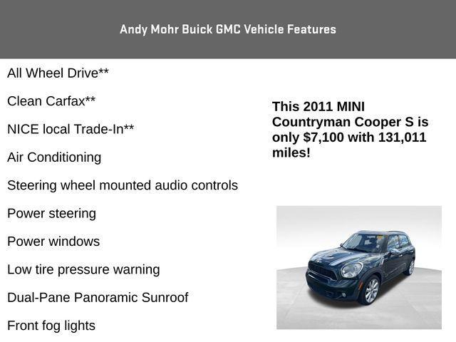 used 2011 MINI Cooper S Countryman car, priced at $6,750