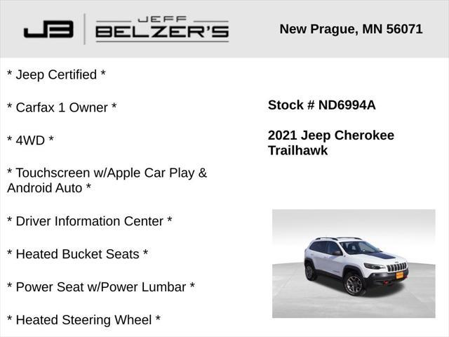 used 2021 Jeep Cherokee car, priced at $24,772