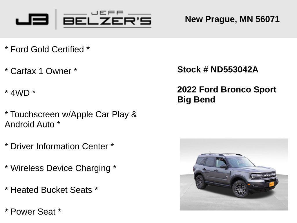 used 2022 Ford Bronco Sport car, priced at $23,987