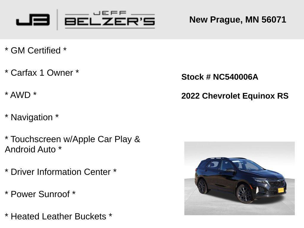 used 2022 Chevrolet Equinox car, priced at $26,491