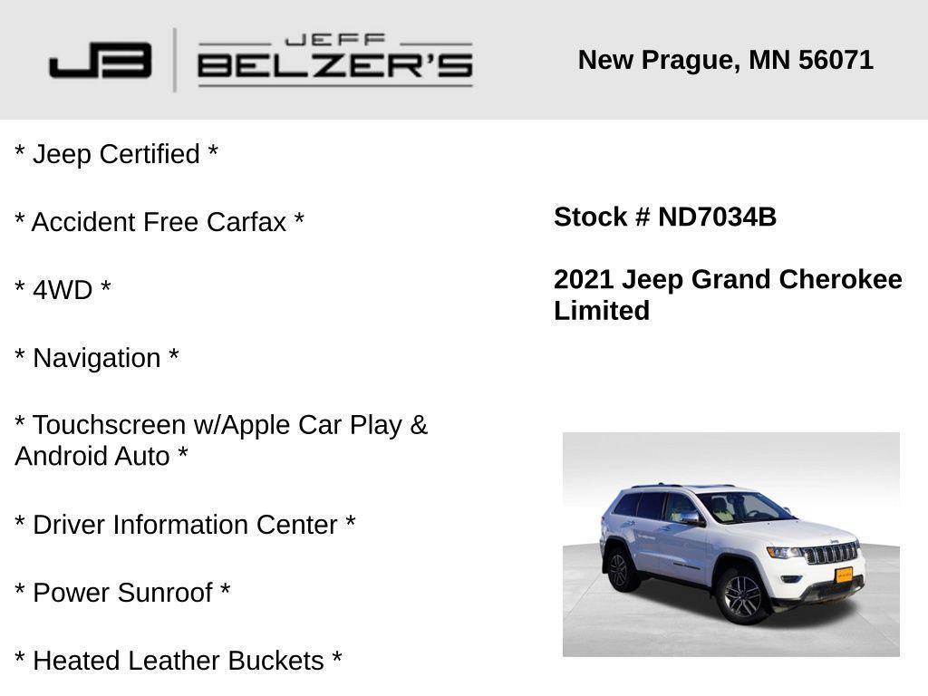 used 2021 Jeep Grand Cherokee car, priced at $21,977