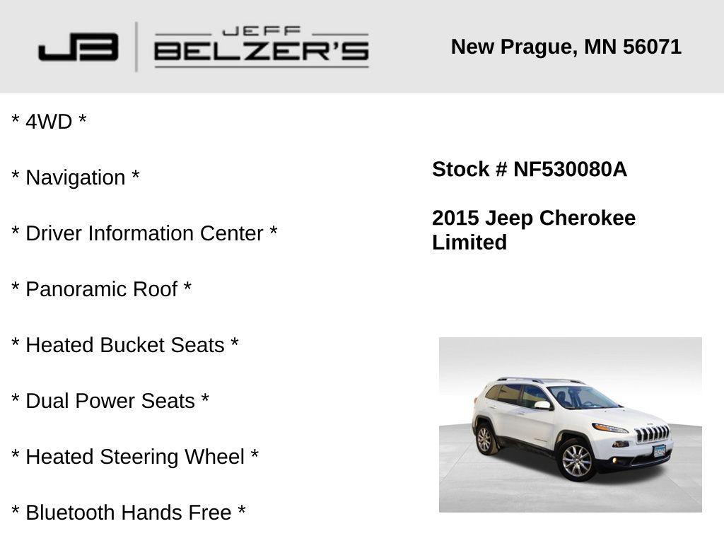 used 2015 Jeep Cherokee car, priced at $10,997
