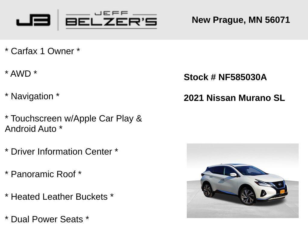 used 2021 Nissan Murano car, priced at $19,826