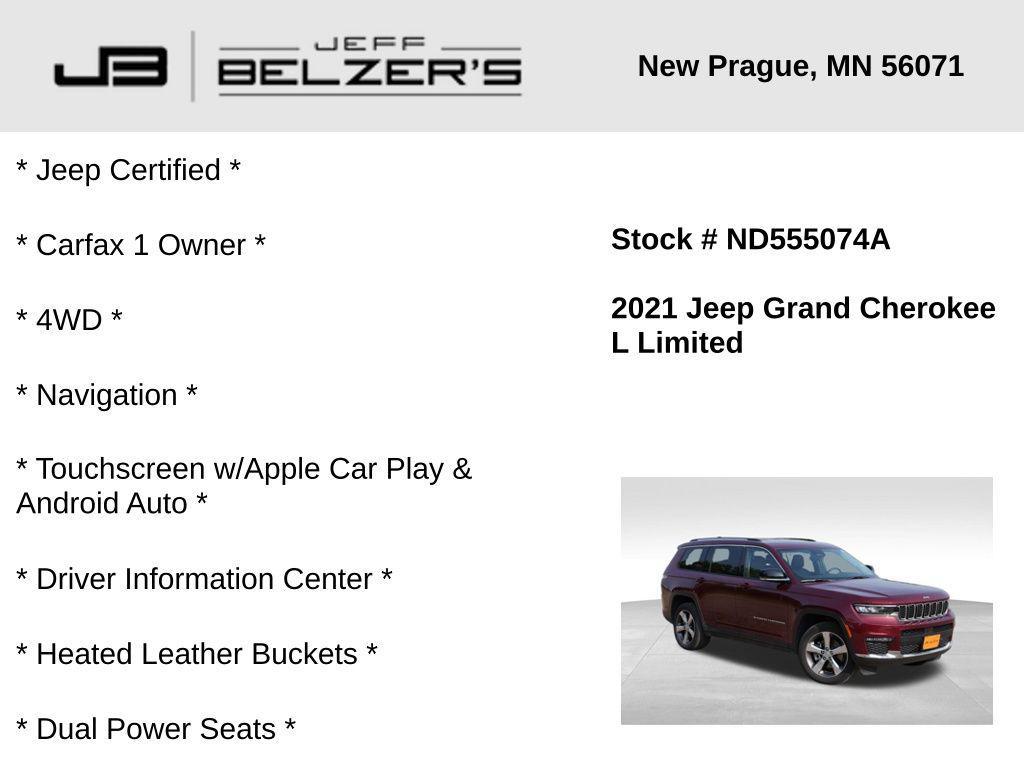 used 2021 Jeep Grand Cherokee L car, priced at $30,377