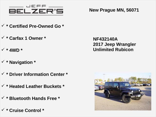 used 2017 Jeep Wrangler Unlimited car, priced at $24,889