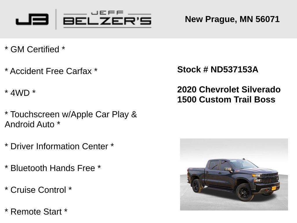 used 2020 Chevrolet Silverado 1500 car, priced at $33,433