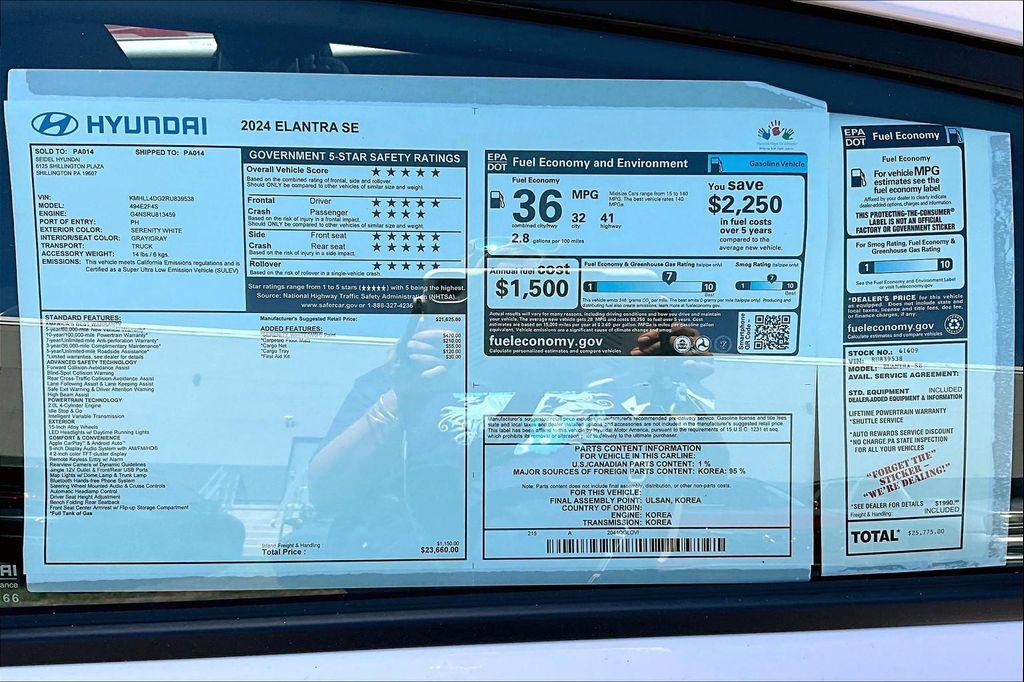 used 2024 Hyundai Elantra car, priced at $21,500