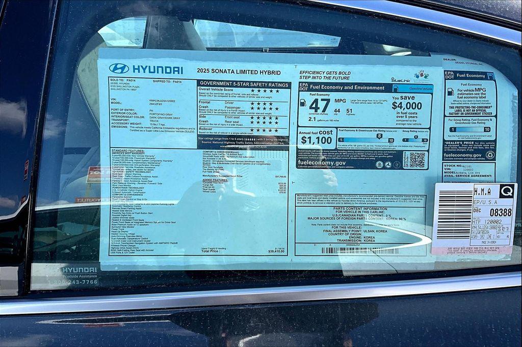 new 2025 Hyundai Sonata Hybrid car, priced at $39,410