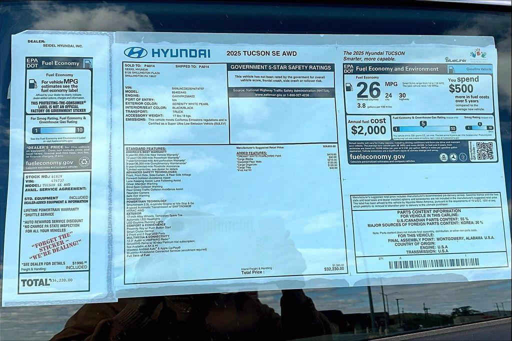 used 2025 Hyundai Tucson car, priced at $32,230