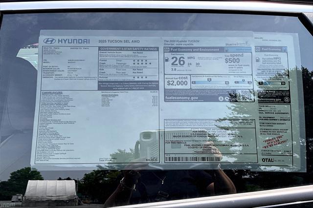 new 2025 Hyundai Tucson car, priced at $34,395