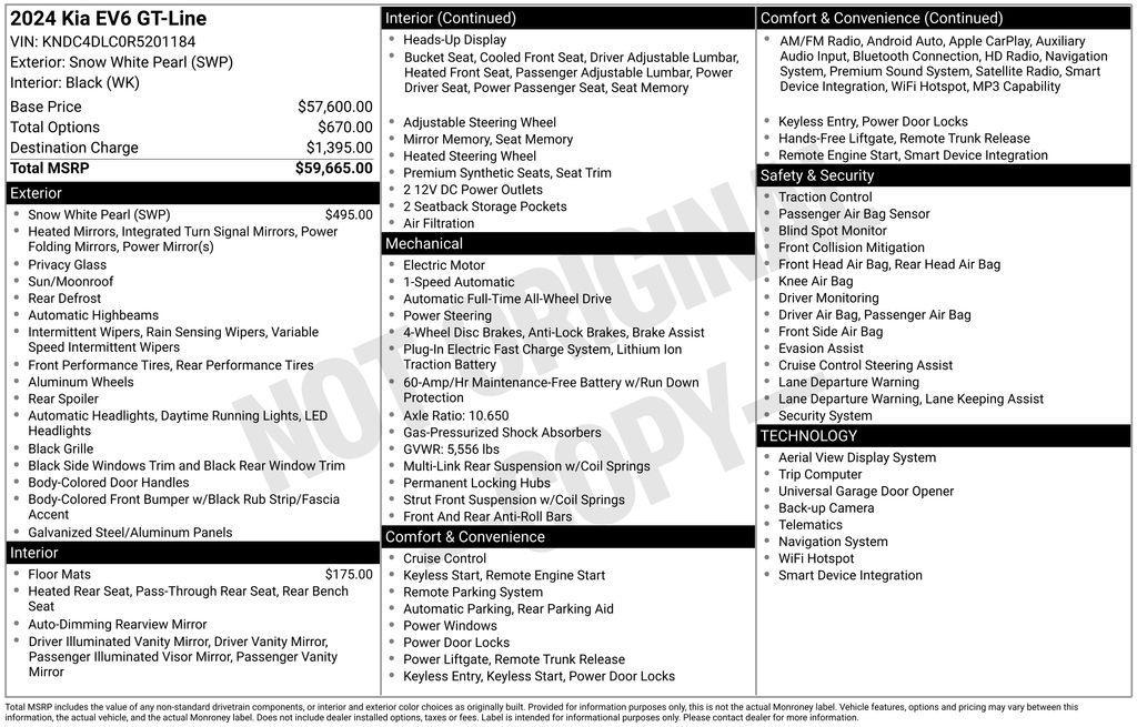 used 2024 Kia EV6 car, priced at $32,750