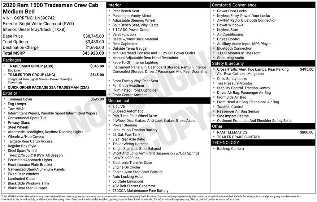 used 2020 Ram 1500 car, priced at $27,675