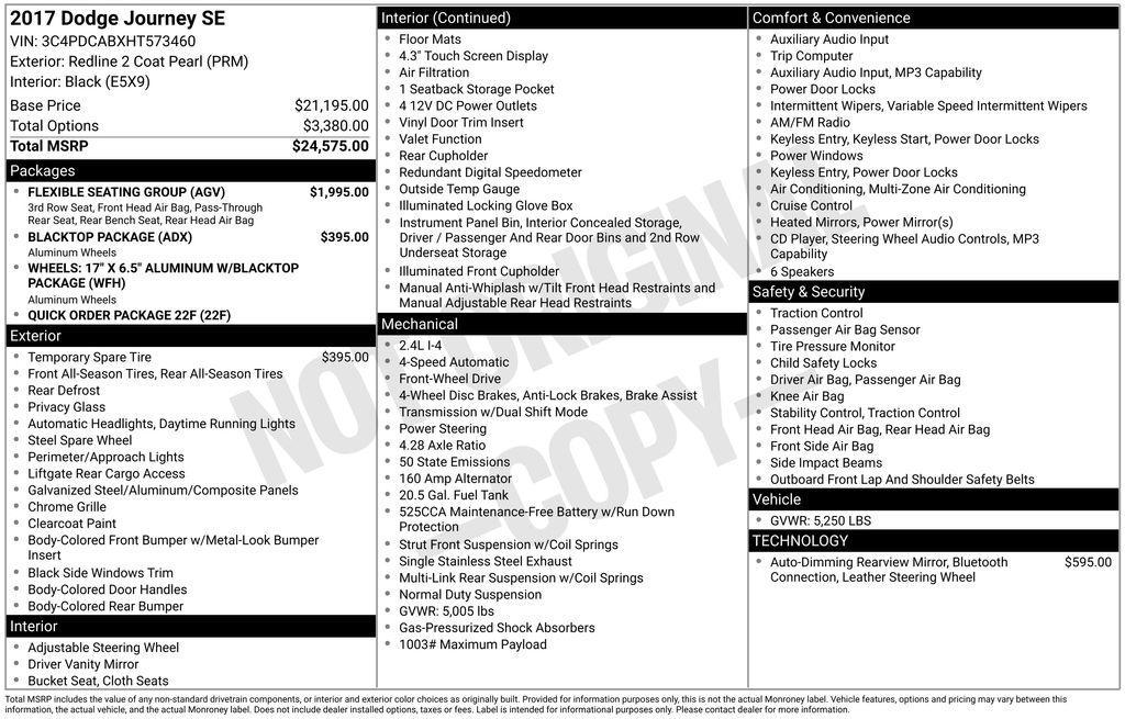 used 2017 Dodge Journey car, priced at $12,950