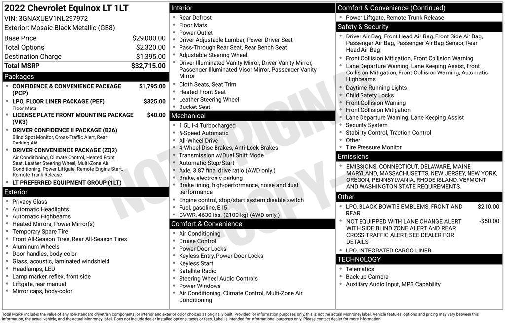 used 2022 Chevrolet Equinox car, priced at $20,850