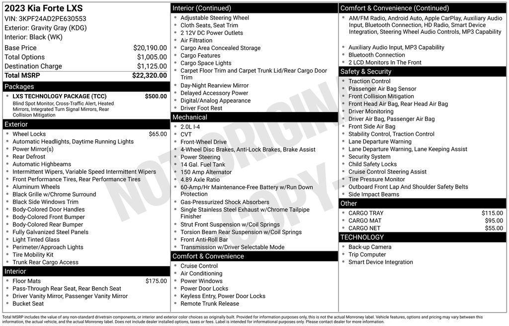 used 2023 Kia Forte car, priced at $16,950