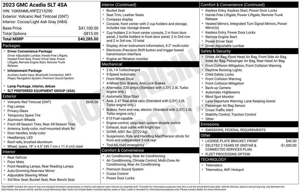 used 2023 GMC Acadia car, priced at $23,950