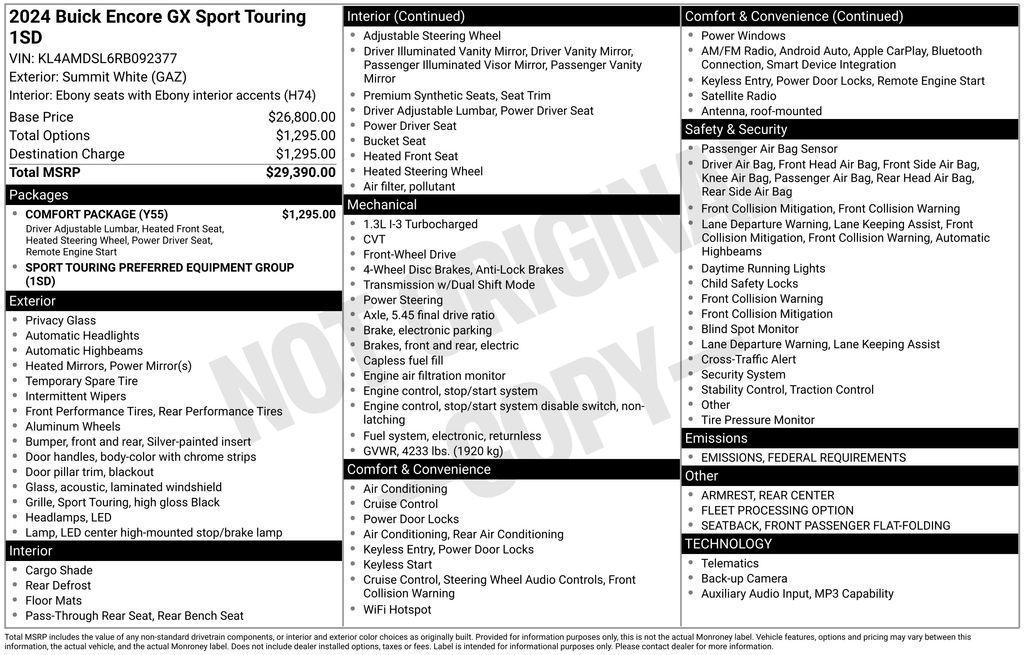 used 2024 Buick Encore GX car, priced at $20,450