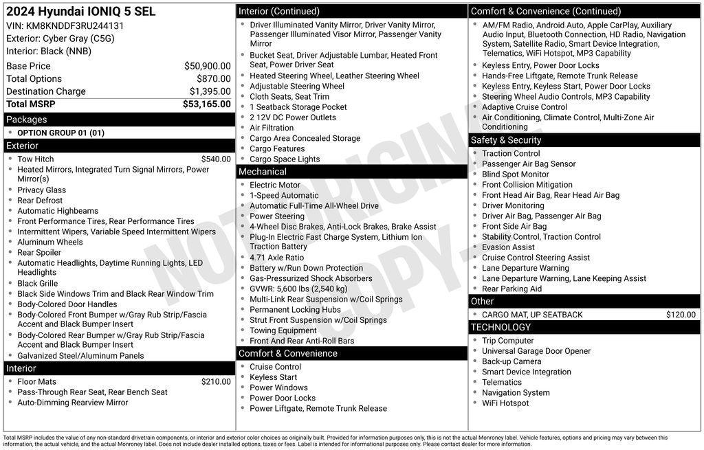 used 2024 Hyundai IONIQ 5 car, priced at $25,950