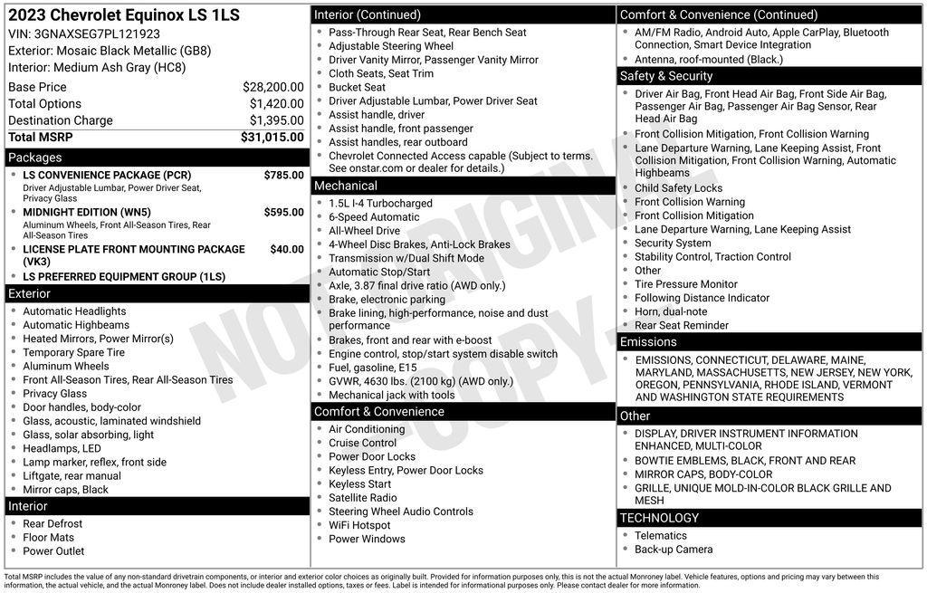 used 2023 Chevrolet Equinox car, priced at $20,950