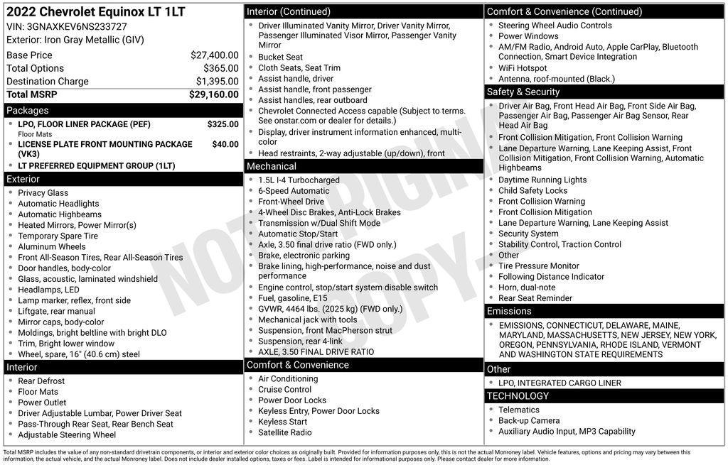 used 2022 Chevrolet Equinox car, priced at $21,290