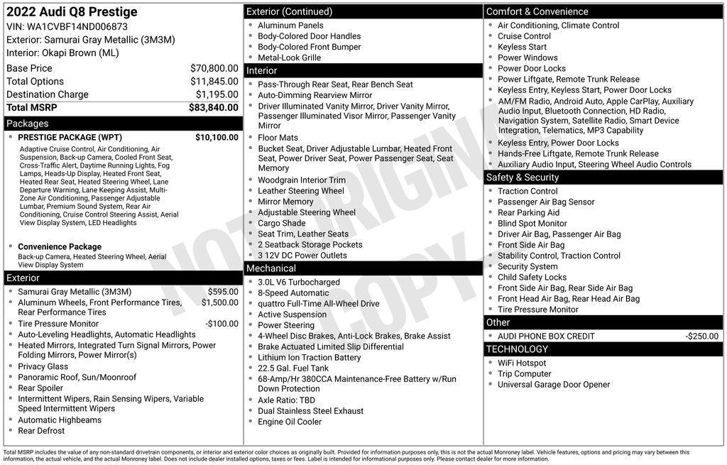 used 2022 Audi Q8 car, priced at $45,850