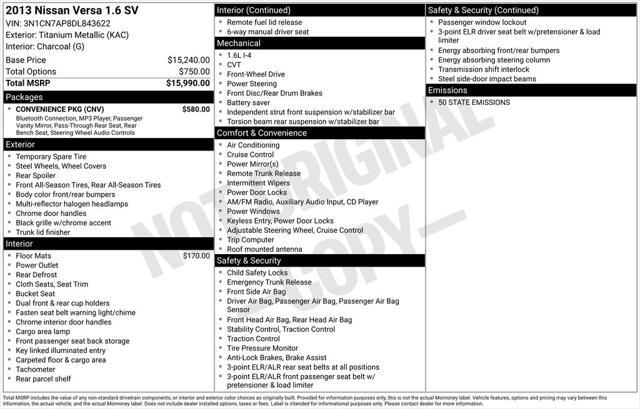 used 2013 Nissan Versa car