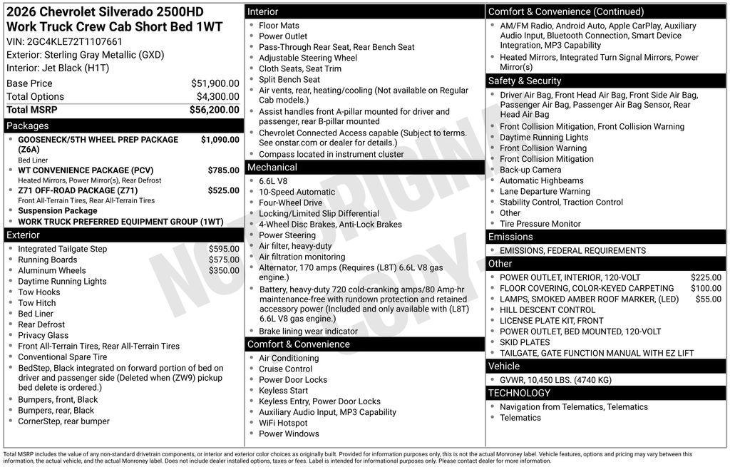 new 2026 Chevrolet Silverado 2500 car, priced at $58,145