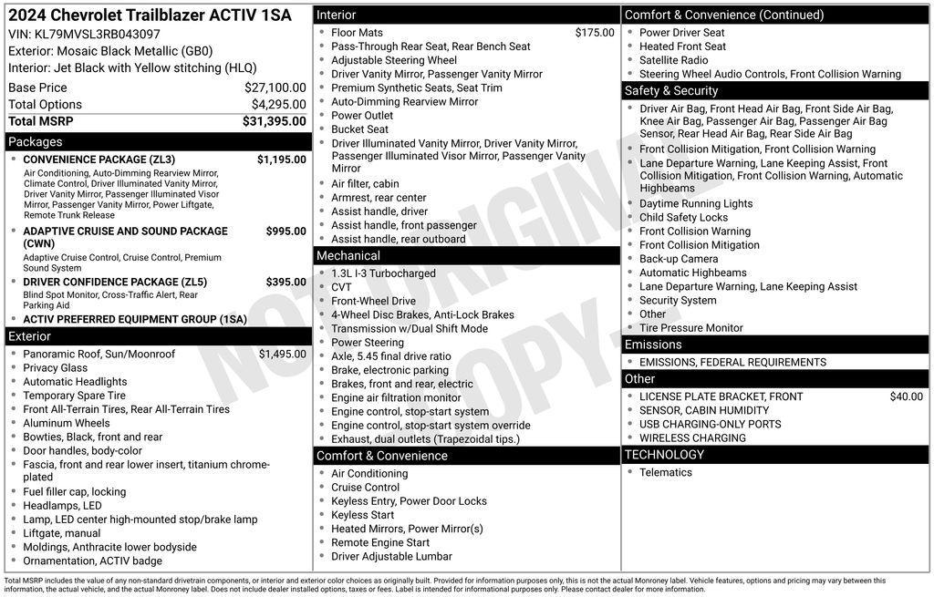 used 2024 Chevrolet TrailBlazer car, priced at $25,995