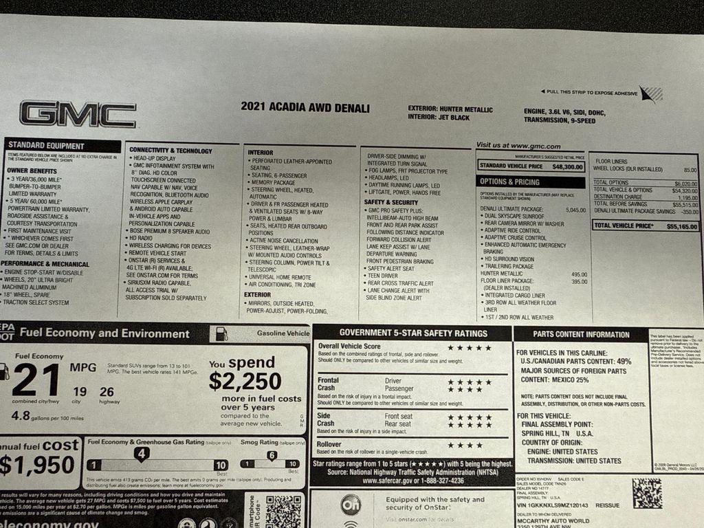 used 2021 GMC Acadia car, priced at $26,988