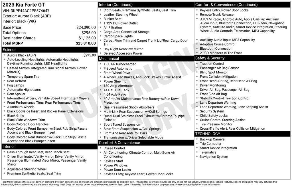 used 2023 Kia Forte car, priced at $20,799
