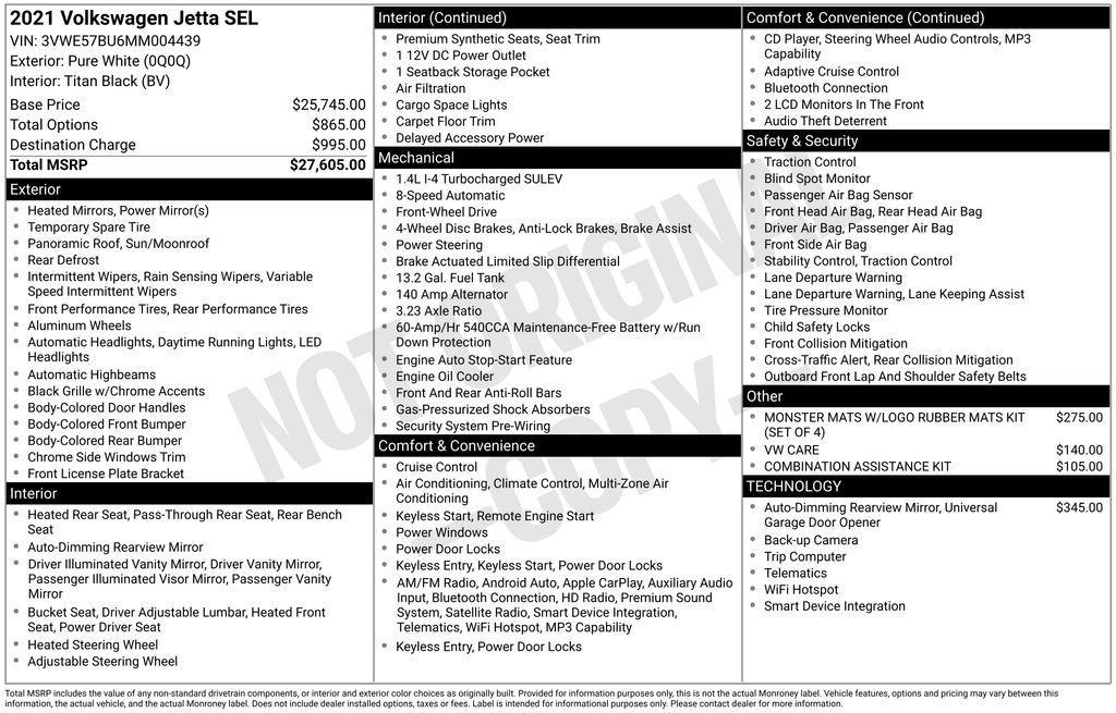 used 2021 Volkswagen Jetta car, priced at $17,195