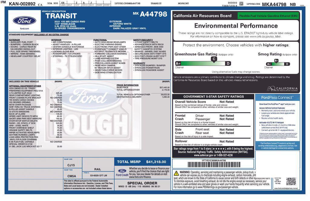 used 2021 Ford Transit-150 car, priced at $23,395